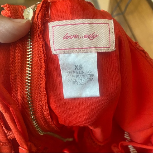 Love Ady Navy Lace Overlay Midi Dress XSmall VNeck Dress Preppy Party Retro Red - Picture 5 of 6